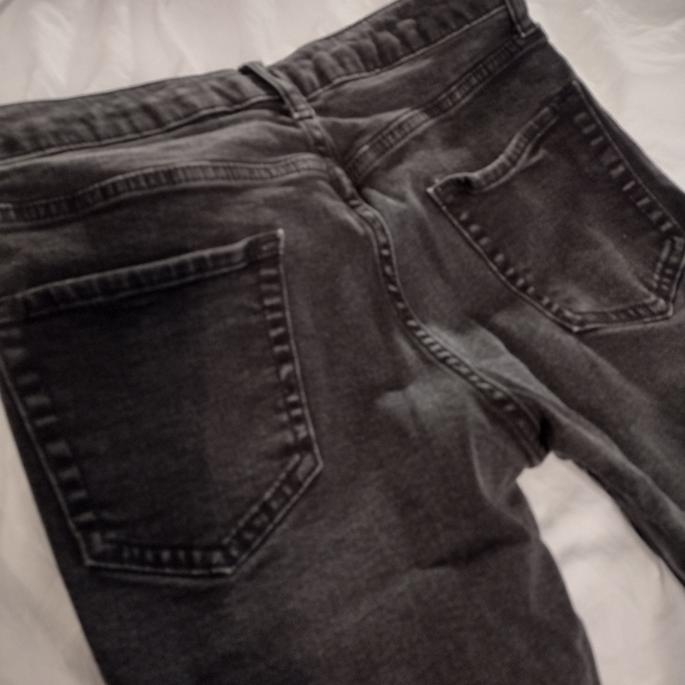 Topman Knee Rip Stretch Skinny Jeans in Black 30x30 - Picture 4 of 6